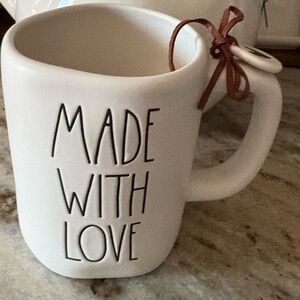 Rae Dunn Cream Mug with 'Made With Love' Charm